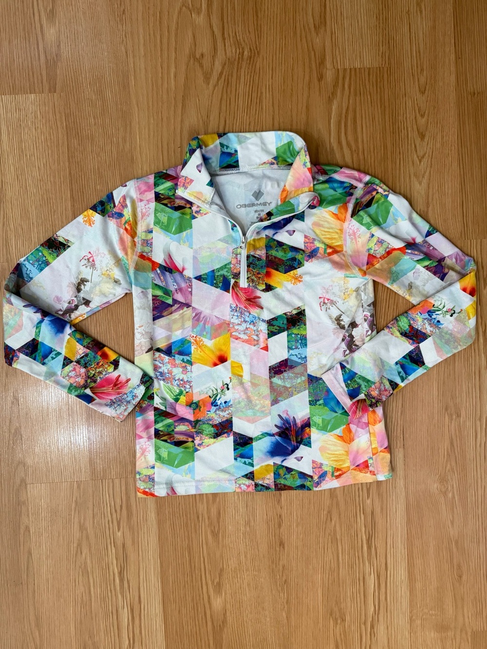 Obermeyer Youth Resort Nari 1/4 Zip Multicolor Pullover Long Sleeve Shirt M 8 10